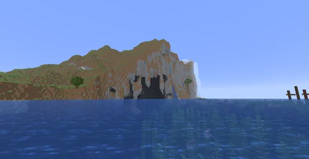 Sea cliff with cave over the ocean