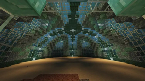 Prismarine and glass dome interior