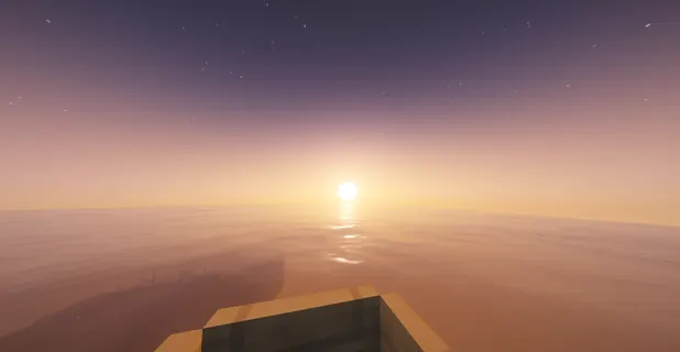 Sunset over ocean seen from a boat